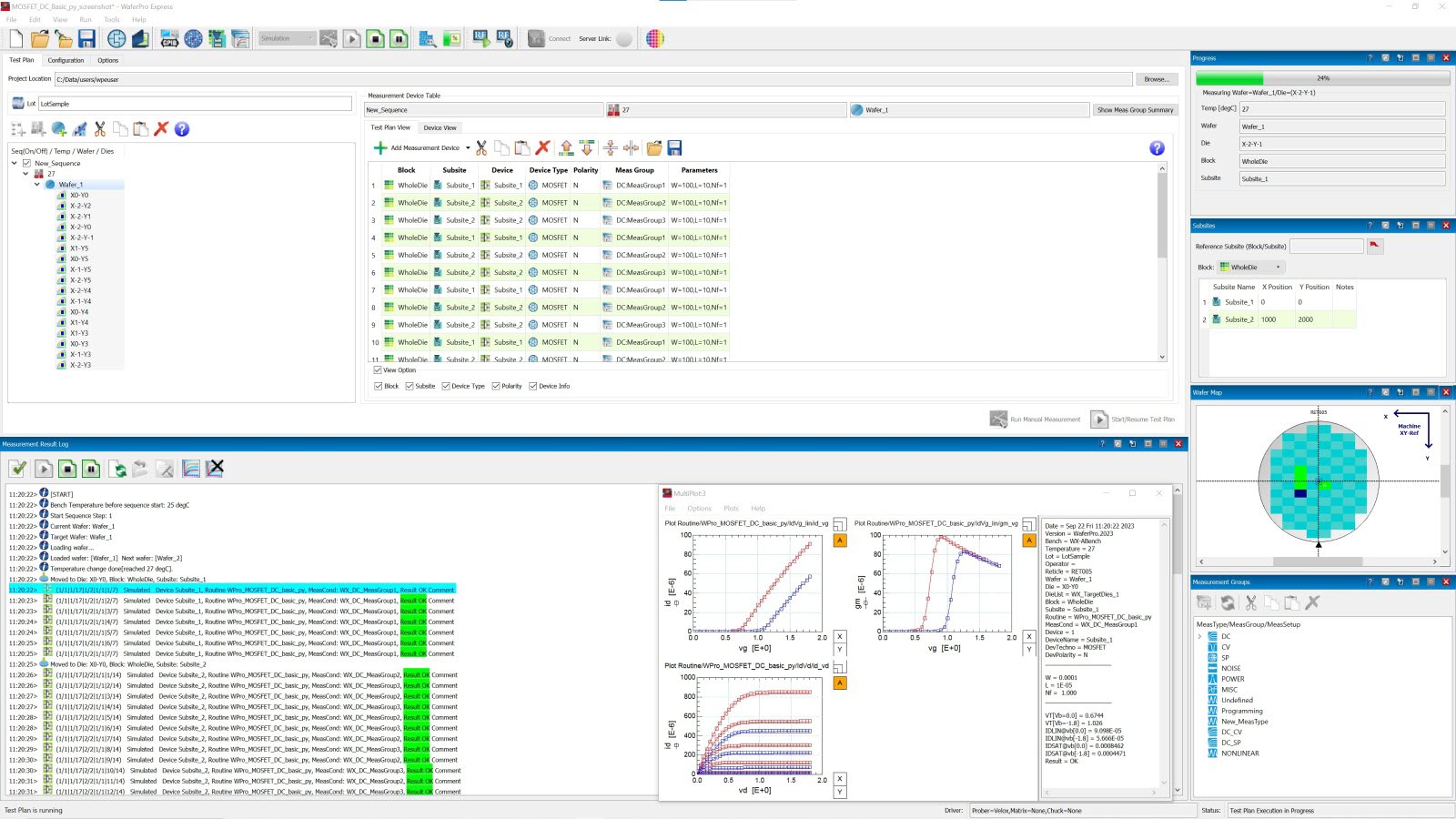 Running a Test Plan with WaferPro