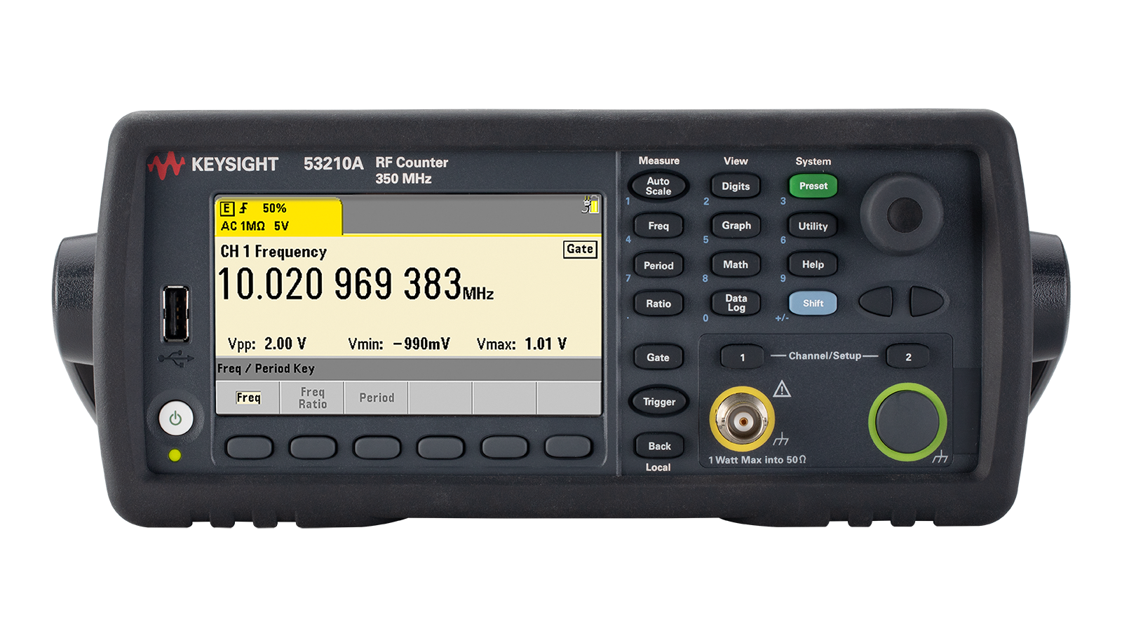 FC1级频率计数器图像，350 MHz