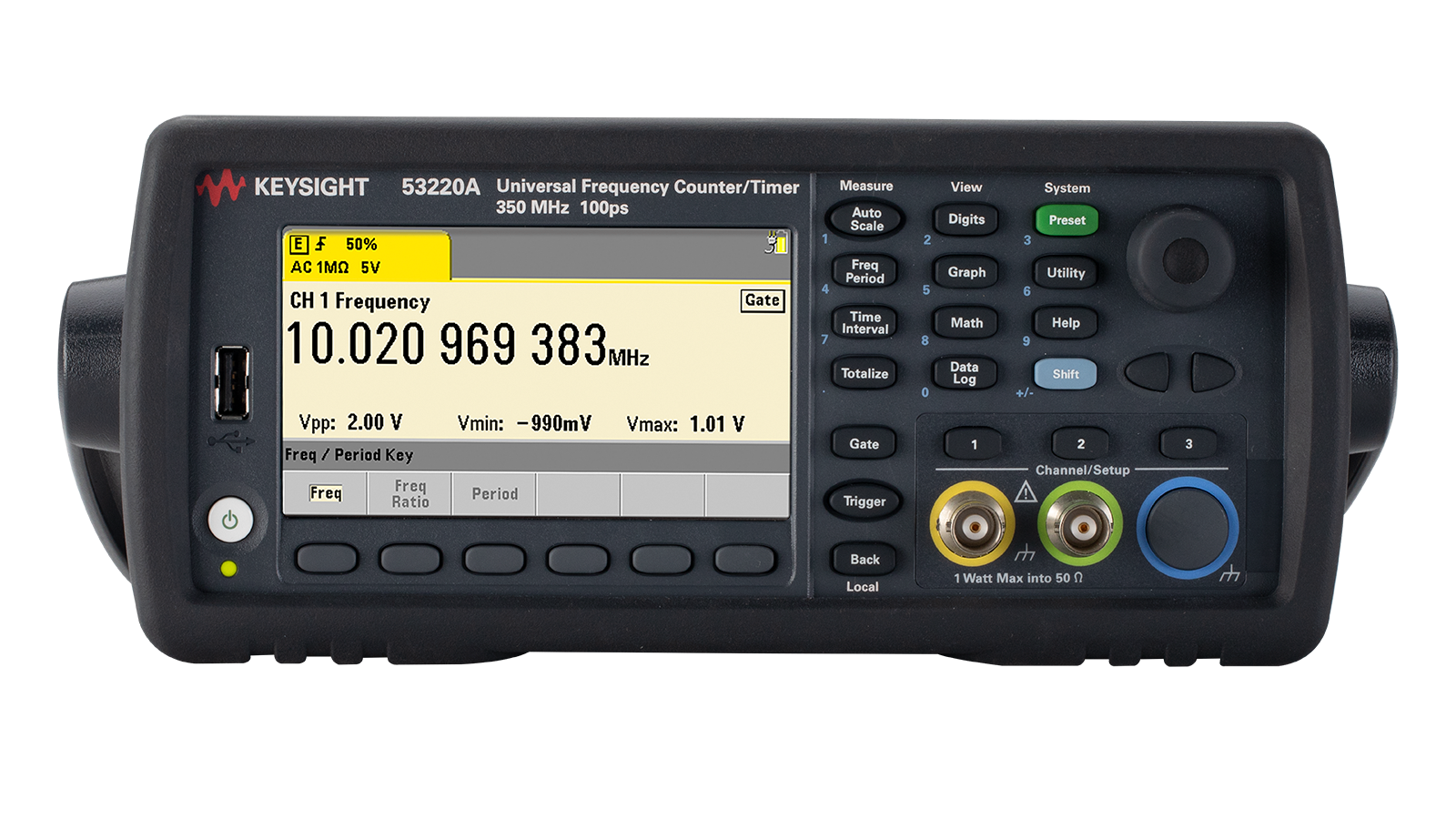 FC1级频率计数器图像，350 MHz