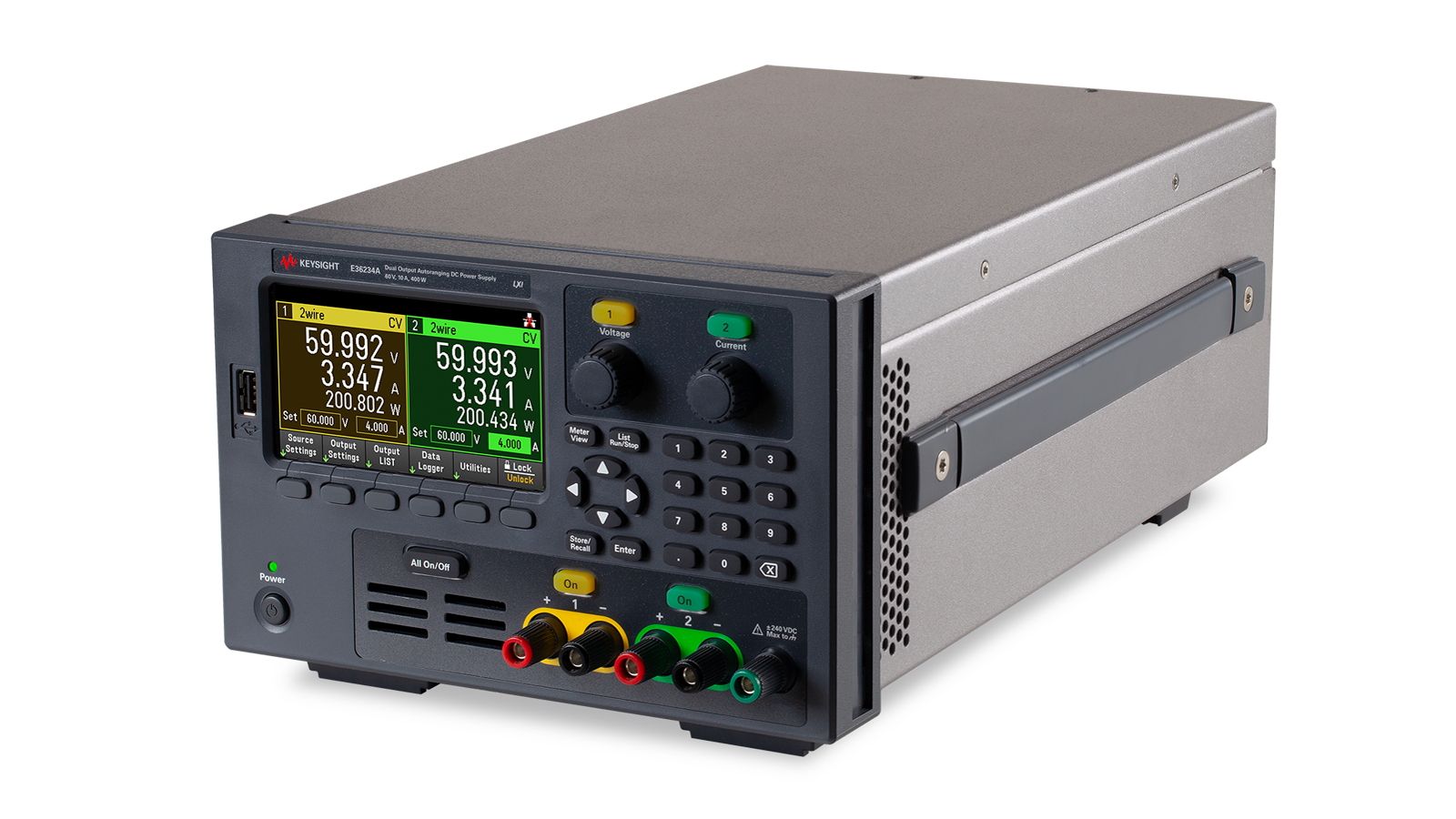 E36200 自动量程电源——前右视图