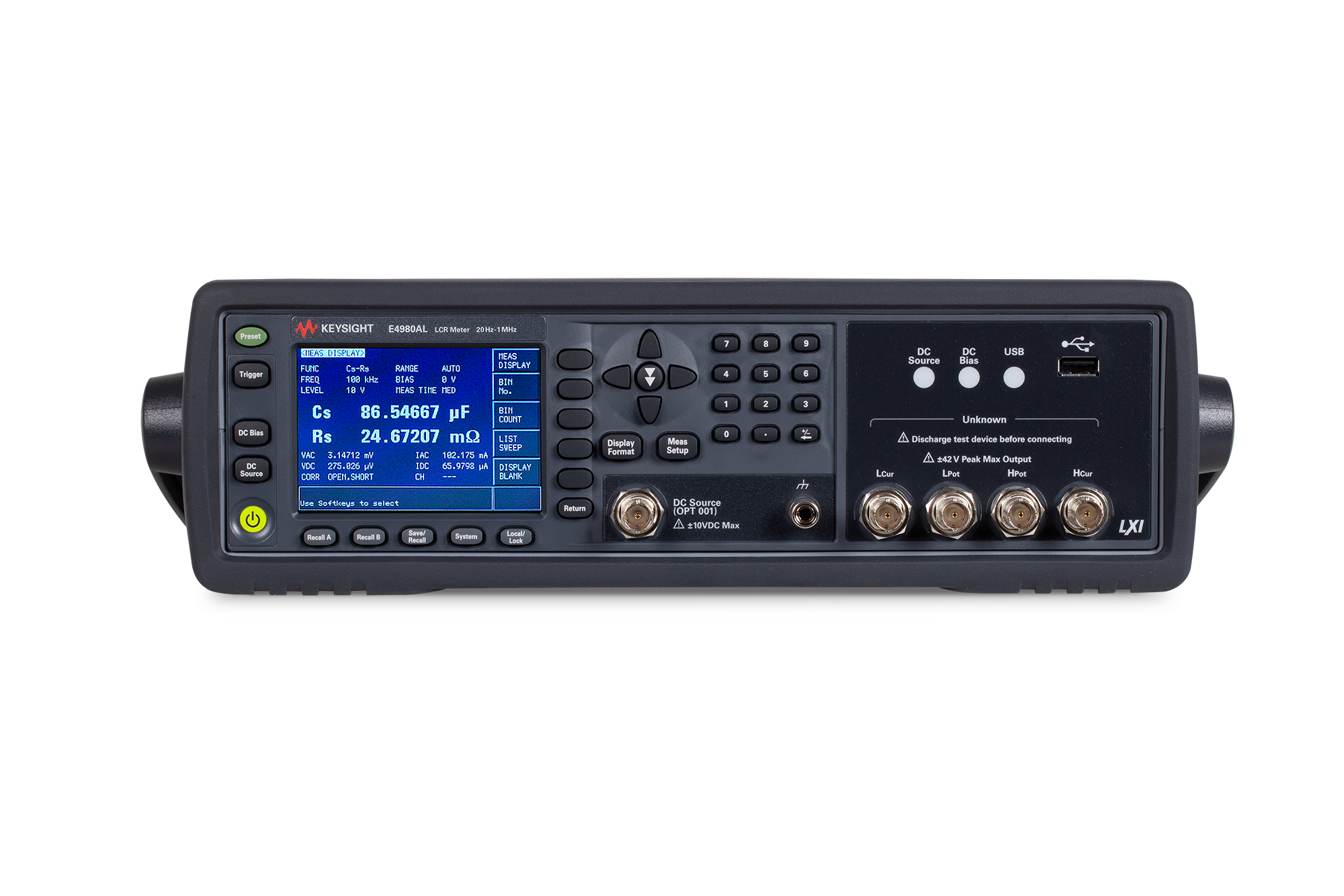 E4980AL 精密型 LCR 表，20 Hz 至 300 kHz / 500 kHz / 1 MHz Keysight