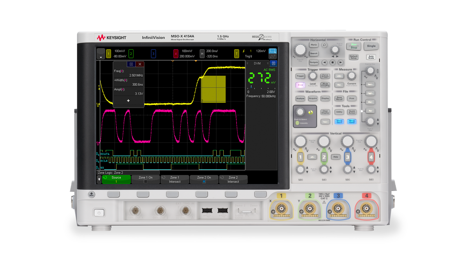 Keysight InfiniiVision 4000 X 系列示波器前视图