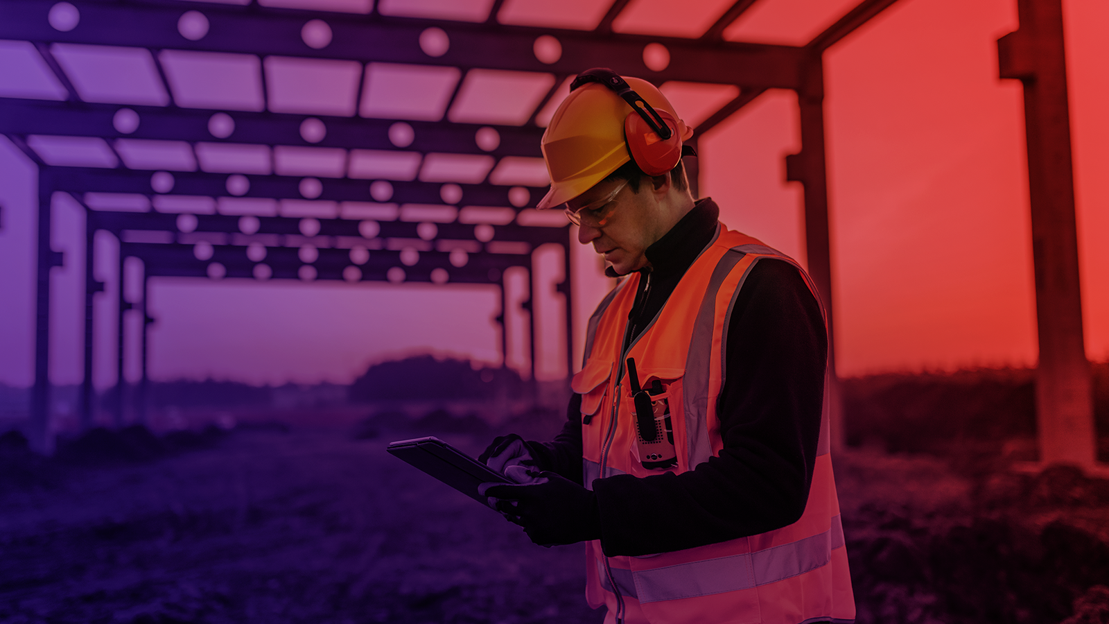 Professional conducting field testing on tablet