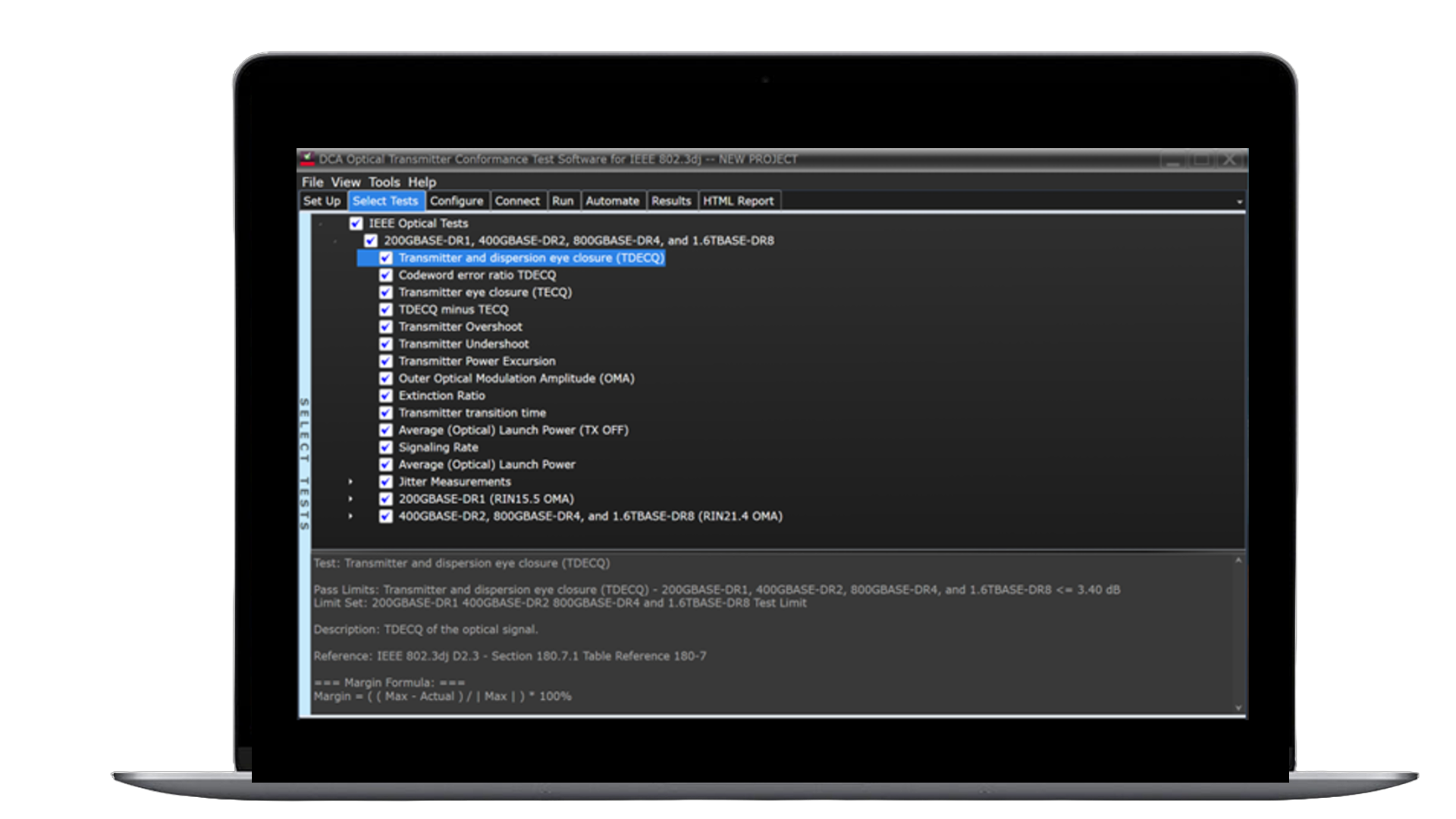N1095DJCADCA 发射器符合性测试软件（适用于 IEEE 802.3dj）