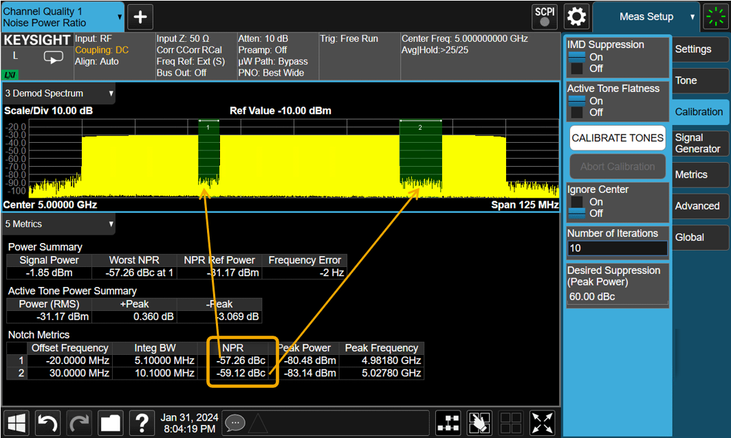 N9056EM1E Channel Quality for Noise Power Ratio Measurement Application