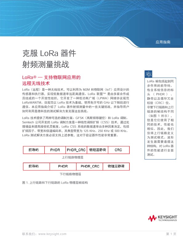 克服 LoRa 器件在射频测量方面的挑战