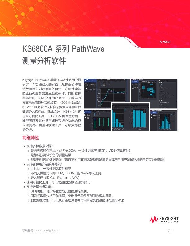 KS6800A 系列 PathWave 测量分析软件