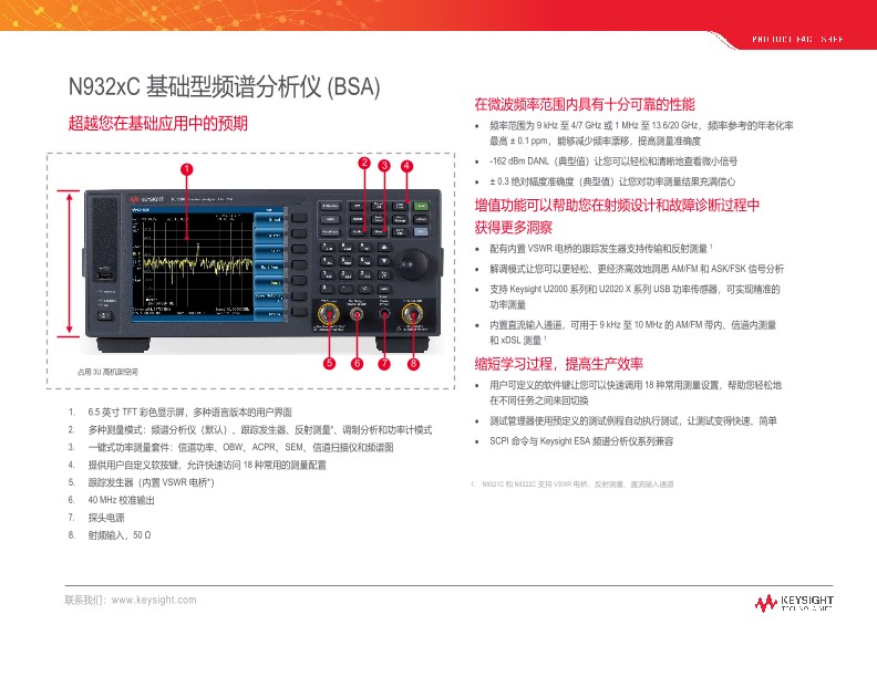 N932xC 基础频谱分析仪（BSA）