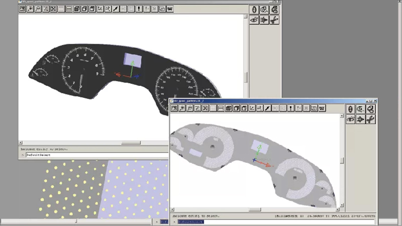 在LightTools中建模的车速表和仪表盘。