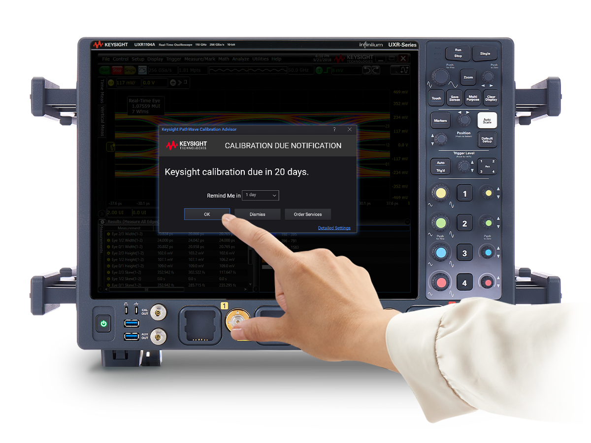 校准服务 | PathWave Calibration Advisor 能够在屏幕上显示校准到期提醒。