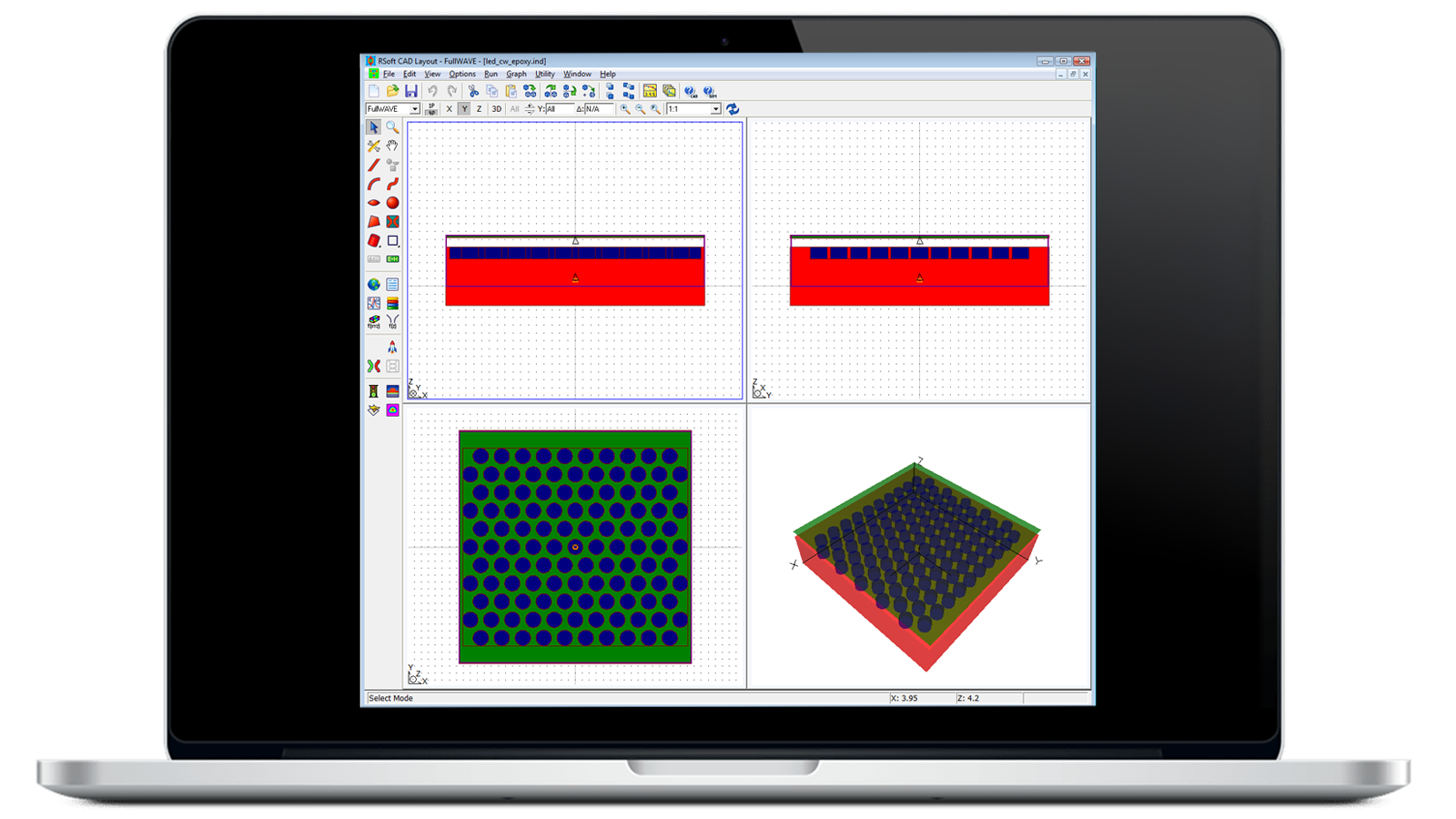 RSoft LED Utility software open on laptop