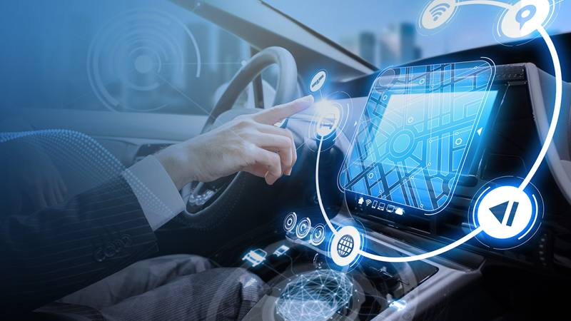 Hand selecting smart features inside car